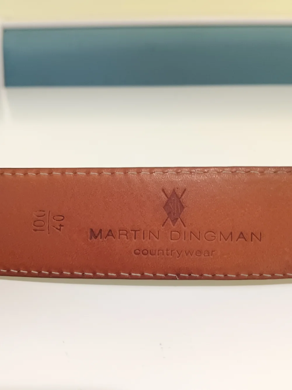 Martin Dingman Belt Mens 40 Brown Crocodile Grain Italian Calf Skin Caiman